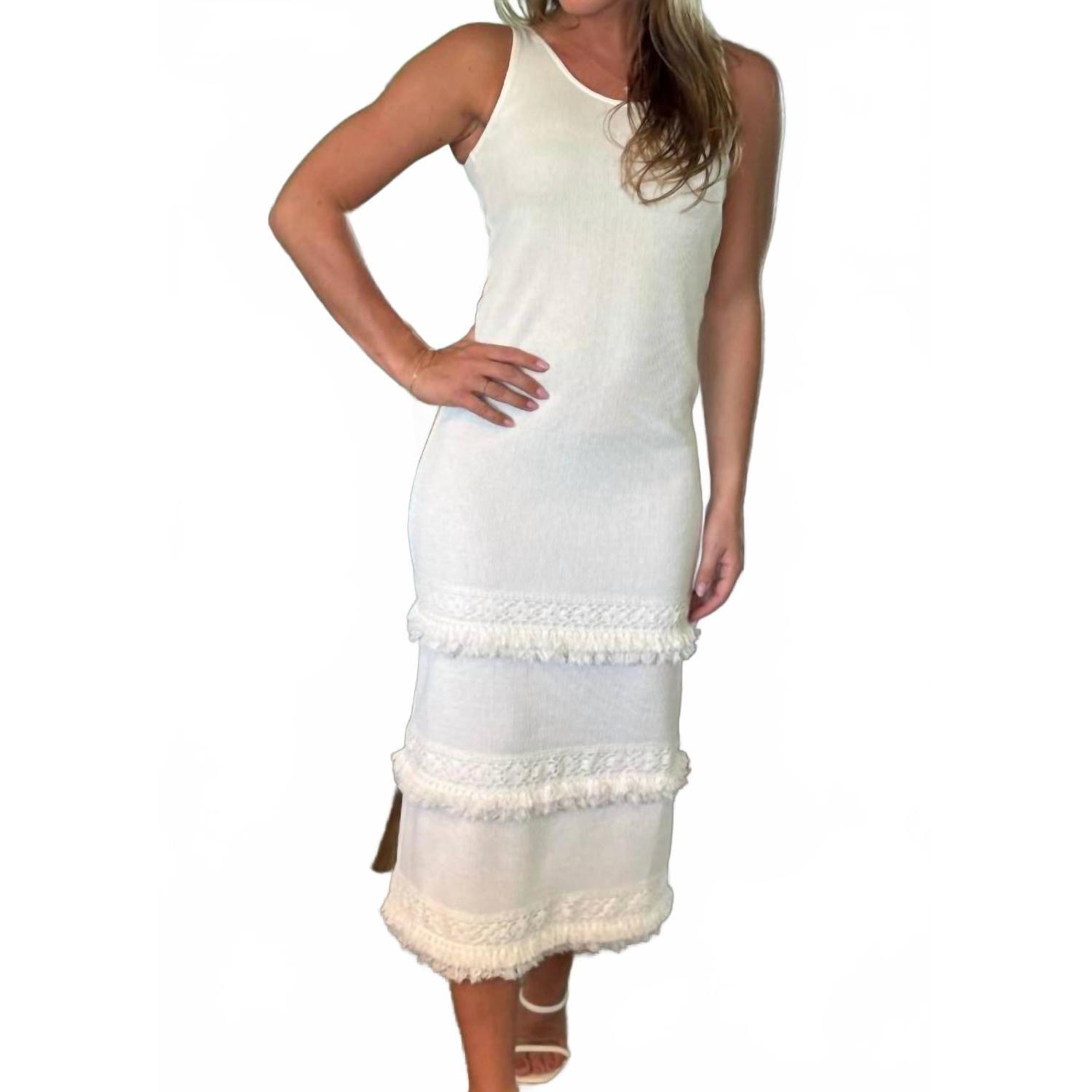 New Mint Classic Ribbed Maxi Dress In Off White